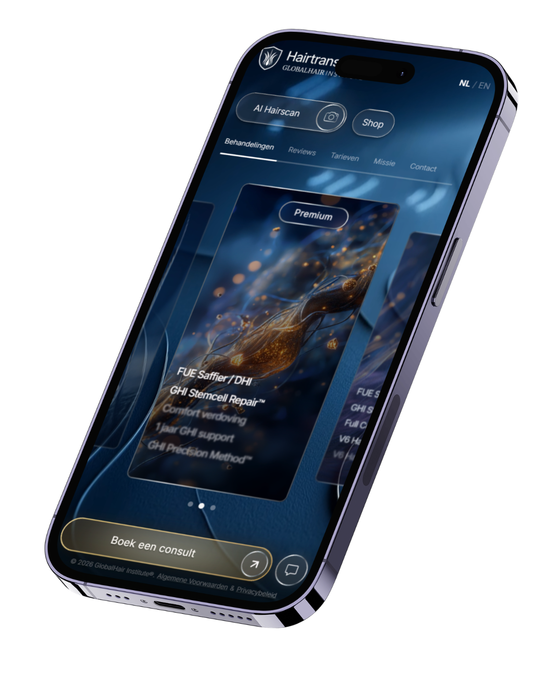 Maatwerk website voor Globalhair.institute